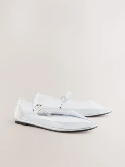 Zilver - Forever Comfort® Mary Jane-schoenen van vinyl met ronde neus