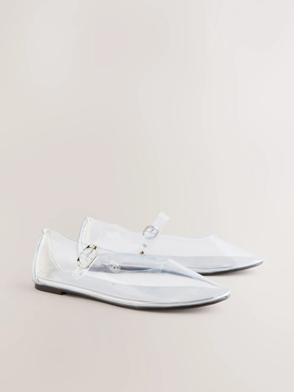 Zilver - Forever Comfort® Mary Jane-schoenen van vinyl met ronde neus