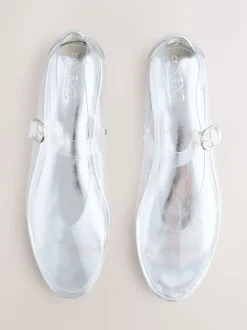 Zilver - Forever Comfort® Mary Jane-schoenen van vinyl met ronde neus