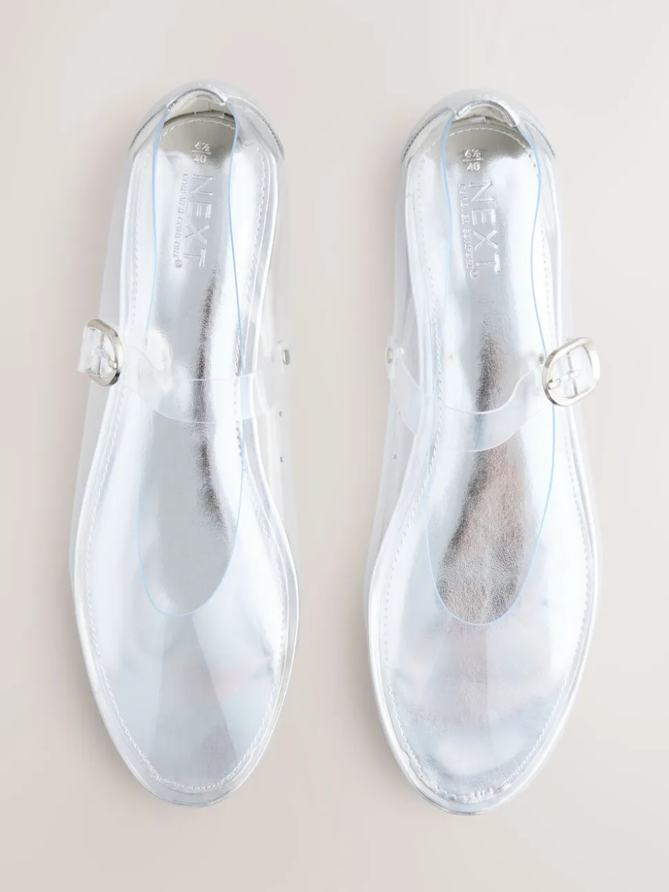 Zilver - Forever Comfort® Mary Jane-schoenen van vinyl met ronde neus