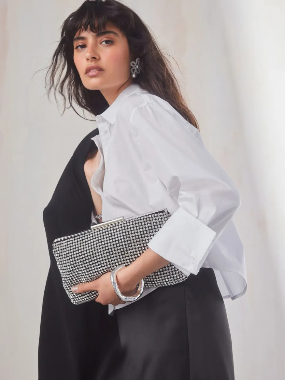 Zilver - Glinsterende clutch
