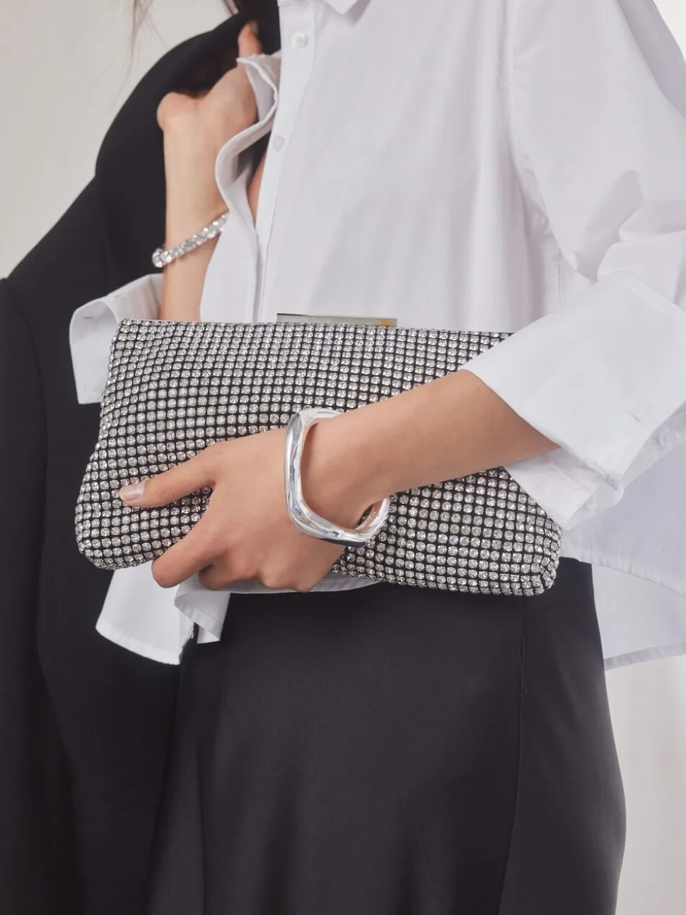 Zilver - Glinsterende clutch