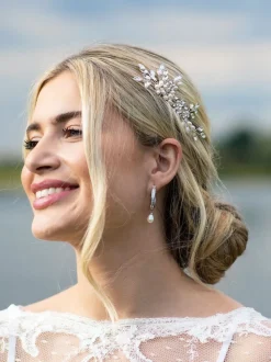 Zilver - Ivory & Co - Sierkam met parels en kristallen
