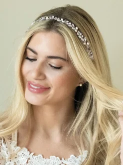 Zilver - Ivory & Co bohemia haarband met kristallen en parels