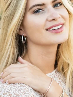 Zilver - Ivory & Co Copenhagen oorringen met edelmetaal en kristallen