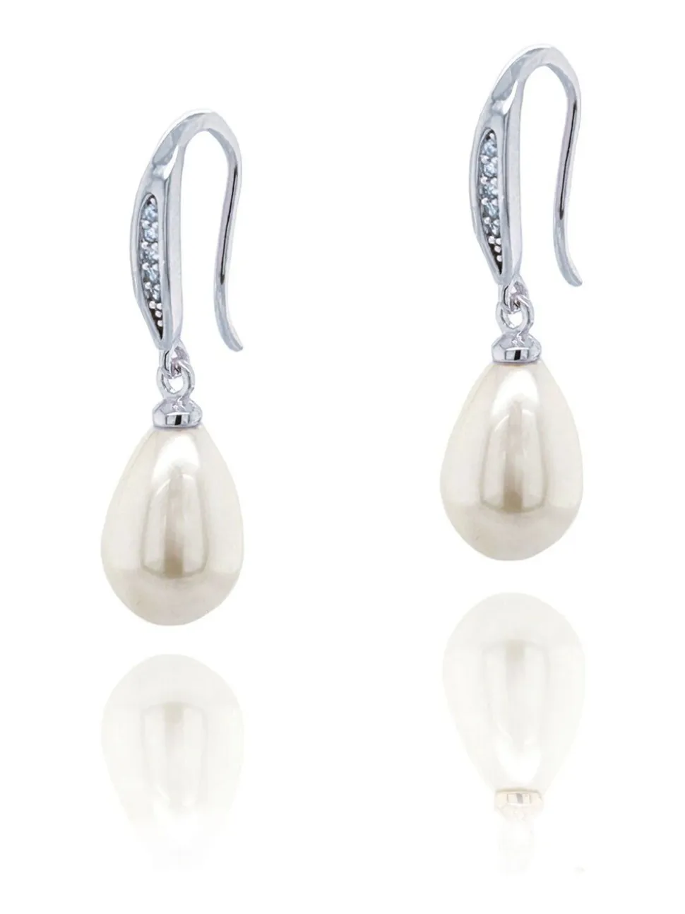 Zilver - Ivory & Co Salford oorbellen met kristal en parel