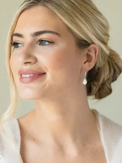 Zilver - Ivory & Co Salford oorbellen met kristal en parel