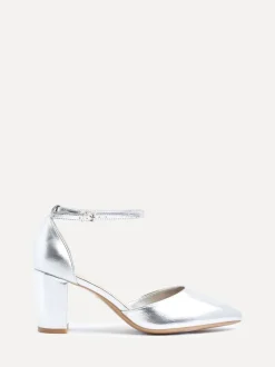 Zilver - Linzi Davina pumps met blokhak en dichte hiel