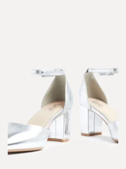 Zilver - Linzi Davina pumps met blokhak en dichte hiel