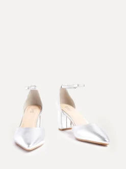 Zilver - Linzi Leona pumps met blokhak en dichte hiel