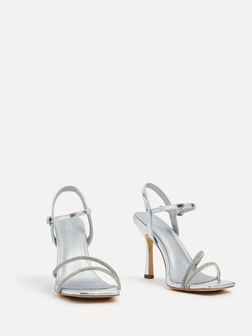 Zilver - Linzi Mesmerize Diamanté Embellished Strappy Heel