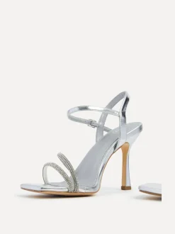Zilver - Linzi Mesmerize Diamanté Embellished Strappy Heel