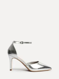 Zilver - Linzi Thea Stiletto pumps en hakken met gesloten rug en enkelbandje