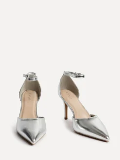 Zilver - Linzi Thea Stiletto pumps en hakken met gesloten rug en enkelbandje