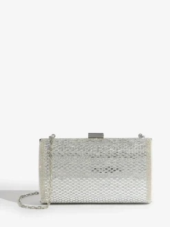 Zilver - Lipsy Embellished Box Clutch Bag