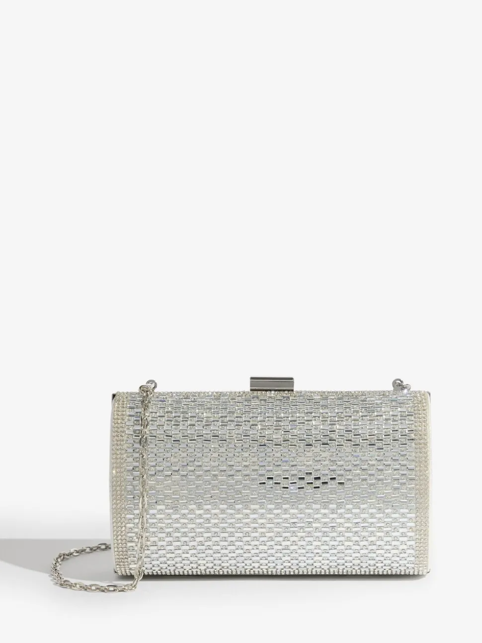 Zilver - Lipsy Embellished Box Clutch Bag