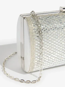 Zilver - Lipsy Embellished Box Clutch Bag