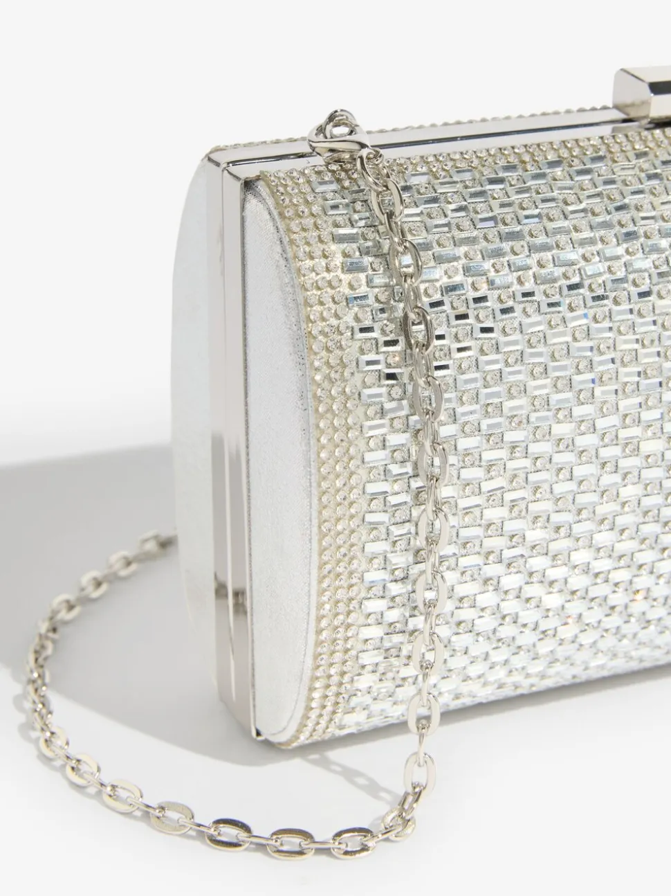 Zilver - Lipsy Embellished Box Clutch Bag