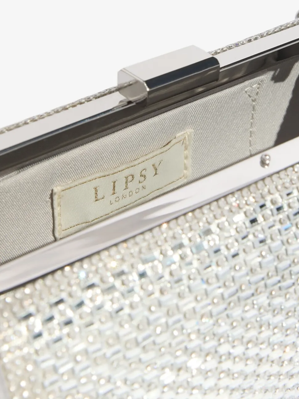 Zilver - Lipsy Embellished Box Clutch Bag