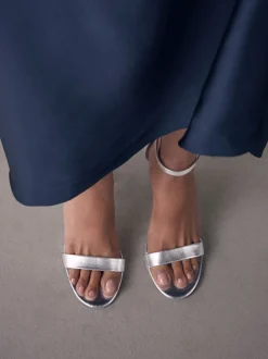 Zilver - Sandalen met blokhak
