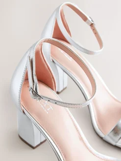 Zilver - Sandalen met blokhak