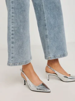 Zilver - Simply Be Slingback Court Shoes