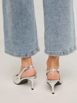 Zilver - Simply Be Slingback Court Shoes