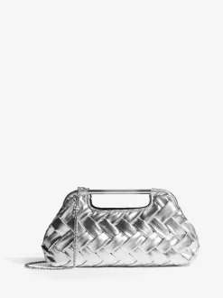 Zilver - Weave Grab Handle Clutch Bag
