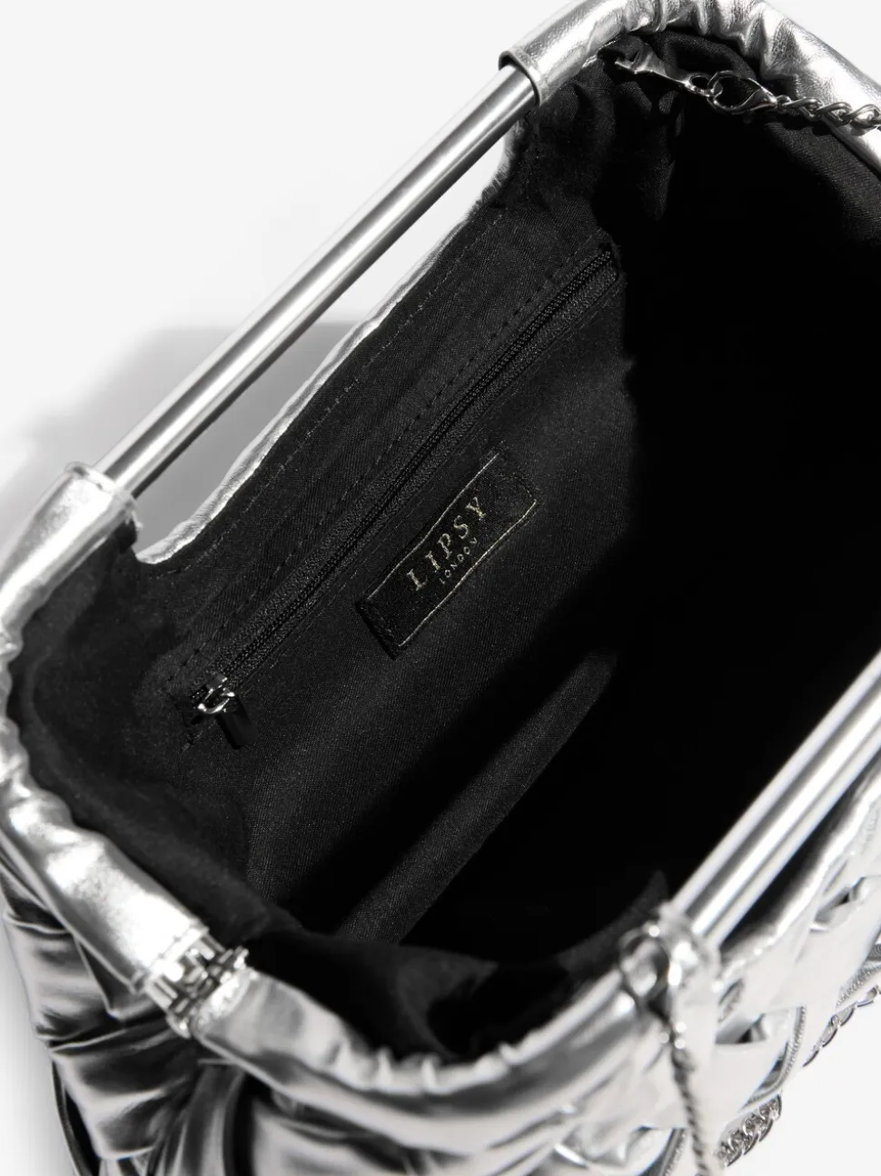 Zilver - Weave Grab Handle Clutch Bag