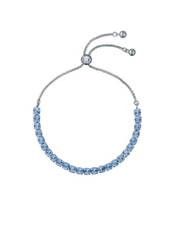 Zilver/blauw - Ted Baker Tone Melrah: Iconische kristallen schuifarmband, heldere kristallen