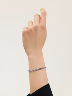 Zilver/blauw - Ted Baker Tone Melrah: Iconische kristallen schuifarmband, heldere kristallen