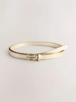 zilver/goud - PU Skinny Riemen 2 Pakket