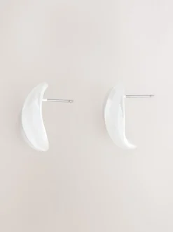 Zilverkleurig - Bouton Stud Earrings