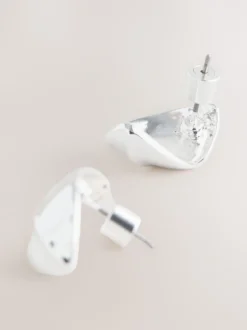 Zilverkleurig - Bouton Stud Earrings