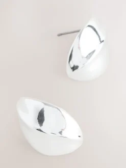 Zilverkleurig - Bouton Stud Earrings