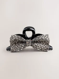 Zilverkleurig - Bow Sparkle Claw Clip