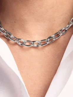 Zilverkleurig - Double Link Chunky Chain Necklace