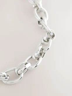 Zilverkleurig - Double Link Chunky Chain Necklace