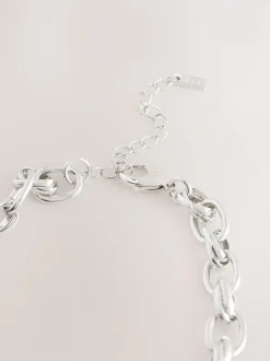 Zilverkleurig - Double Link Chunky Chain Necklace