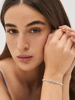 Zilverkleurig - Glinsterende armband met maatverloop