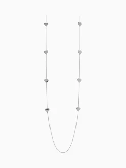 Zilverkleurig - Lange draadketting met hartje