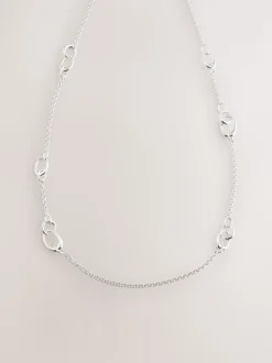 Zilverkleurig - Lange schakelketting