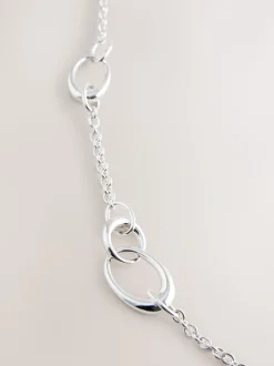 Zilverkleurig - Lange schakelketting