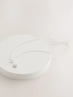 Zilverkleurig - Lariat-halsketting met Hart draad