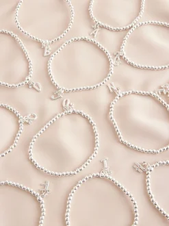 Zilverkleurig - Letterarmband met stretch
