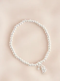 Zilverkleurig - Letterarmband met stretch