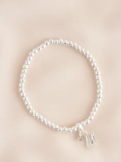 Zilverkleurig - Letterarmband met stretch