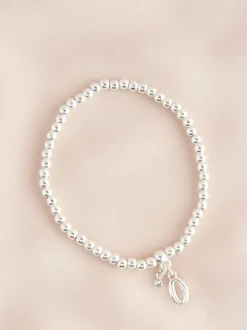 Zilverkleurig - Letterarmband met stretch