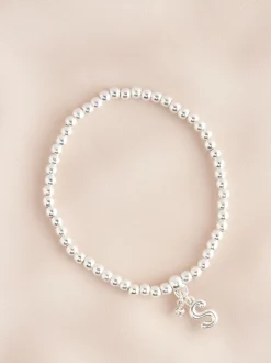 Zilverkleurig - Letterarmband met stretch