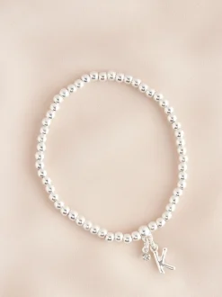 Zilverkleurig - Letterarmband met stretch